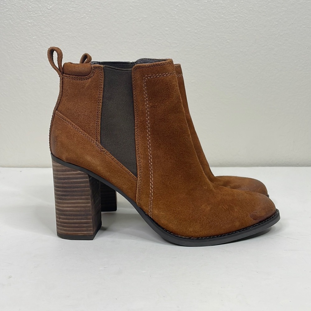 Franco Sarto Odette Suede Booties sz 7.5 Brown